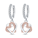 925 Silver Flower Insect Stud Earrings Geometric Circle Silver 925 Pendientes