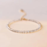 Thin 2.5mm Moonstones Crystal Beaded Bracelet for Women YBR662