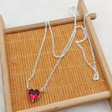 Sparkling Red Heart Pendant Necklace
