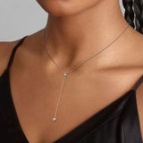 925 Silver Double Lab-created Necklace Earrings Ring Set