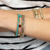 Colorful Rainbow CZ Flower Chain Bracelet for Women