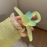 Matte Blue-green Butterfly HairClip Back Of Head Shark Clip