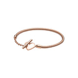 925 Silver Heart Bracelet Heart Lock Bangle DIY Jewelry Gift