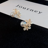 Moonlight Pearl Earrings Opal Stone Flower Earrings for Girls