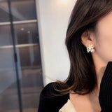Moonlight Pearl Earrings Opal Stone Flower Earrings for Girls