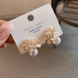 Moonlight Pearl Earrings Opal Stone Flower Earrings for Girls