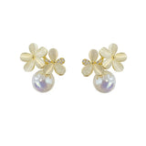 Moonlight Pearl Earrings Opal Stone Flower Earrings for Girls