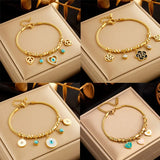 Zircon Charm Bracelet for Women Girl, Waterproof Stainless Steel