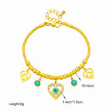 Zircon Charm Bracelet for Women Girl, Waterproof Stainless Steel