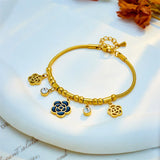 Zircon Charm Bracelet for Women Girl, Waterproof Stainless Steel