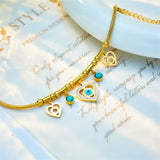 Zircon Charm Bracelet for Women Girl, Waterproof Stainless Steel