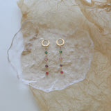 Stainless Steel Cubic Zirconia Long Earrings