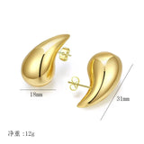Water Drop Hollow Stud Earrings Stainless Steel Waterproof Charm Jewelry