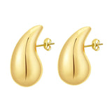 Water Drop Hollow Stud Earrings Stainless Steel Waterproof Charm Jewelry