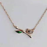 925 Silver Rose 18k Non Allergic Necklace for Women