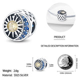 Moon Charm Bead Round Charm Fit Bracelet DIY Jewelry Making Gift