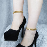 Cuban Link Chain Anklet for Women 10.5mm Beach Bracelet