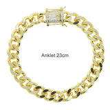Cuban Link Chain Anklet for Women 10.5mm Beach Bracelet