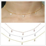 925 Silver Evil Eye Chocker Necklace Cubic Zirconia Charm Dainty Jewelry