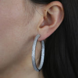 CZ Pave Circle Hoop Earrings for Women