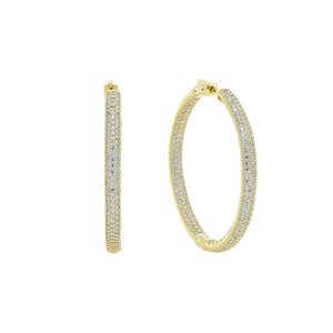 CZ Pave Circle Hoop Earrings for Women