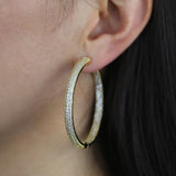 CZ Pave Circle Hoop Earrings for Women