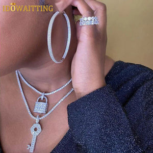 CZ Pave Circle Hoop Earrings for Women