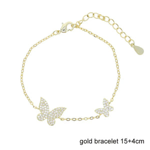 Summer Micro Pave CZ Butterfly Charm Women Necklace