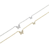 Summer Micro Pave CZ Butterfly Charm Women Necklace