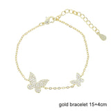 Summer Micro Pave CZ Butterfly Charm Women Necklace