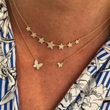 Summer Micro Pave CZ Butterfly Charm Women Necklace