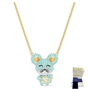 Crystal Mouse Necklace Women's Jewelry Gift