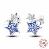 925 Sterling Silver Sparkling Hoop Earrings for Women Girls Daily Wear