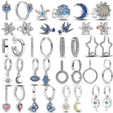925 Sterling Silver Sparkling Hoop Earrings for Women Girls Daily Wear