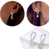 925 Sterling Silver Sparkling Hoop Earrings for Women Girls Daily Wear