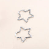 925 Sterling Silver Sparkling Hoop Earrings for Women Girls Daily Wear