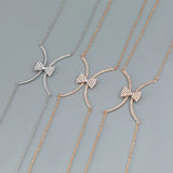 Summer Metal Rhinestone Bow Chest Chain Hip Hop Party Body Chain