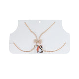 Summer Metal Rhinestone Bow Chest Chain Hip Hop Party Body Chain
