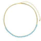 Geometric Turquoise Stone Tennis Bracelet for Women