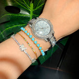 Heart Shaped Turquoises Stone Tennis Bracelet for Women