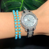 Heart Shaped Turquoises Stone Tennis Bracelet for Women