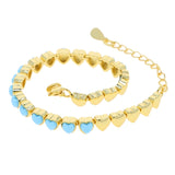 Heart Shaped Turquoises Stone Tennis Bracelet for Women
