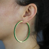 Summer High Round Earring Bling CZ Jewelry Micro Paved 55mm Hoop Women