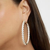 Summer High Round Earring Bling CZ Jewelry Micro Paved 55mm Hoop Women