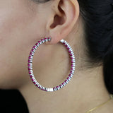 Summer High Round Earring Bling CZ Jewelry Micro Paved 55mm Hoop Women