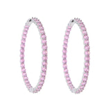 Summer High Round Earring Bling CZ Jewelry Micro Paved 55mm Hoop Women