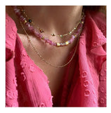 Summer Stone Pendant Necklace Retro Charm Jewelry