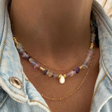 Summer Stone Pendant Necklace Retro Charm Jewelry