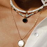 Summer Stone Pendant Necklace Retro Charm Jewelry