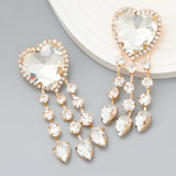 Love Shaped Tassel Earrings Women's Alloy Dinner Earrings